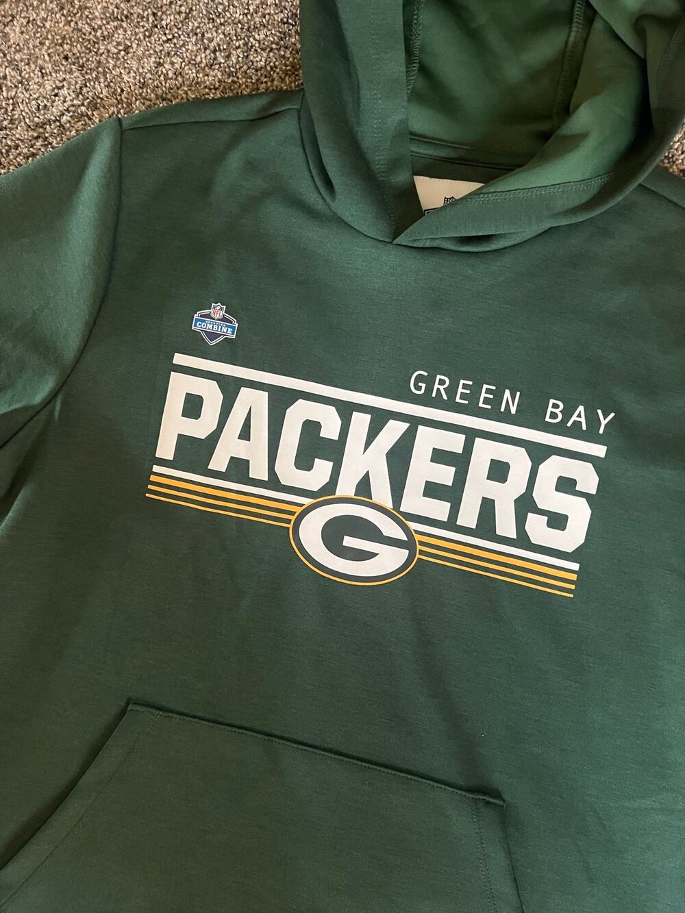 Green Bay Packers NFL Combine Small Green Hoodie T-Shirt (NWT)